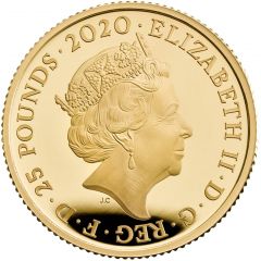 25 Pounds - Elizabeth II David Bowie, Gold Proof