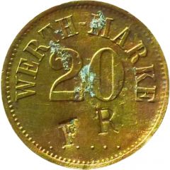 20 Pfennig Werth-Marke, Countermarked `FR`