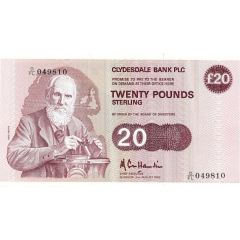 20 Pounds Clydesdale Bank