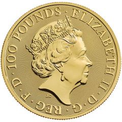 100 Pounds - Elizabeth II Royal Arms, 1 oz Fine Gold