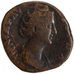 Sestertius - Faustina the Elder AVGVSTA S C, Vesta