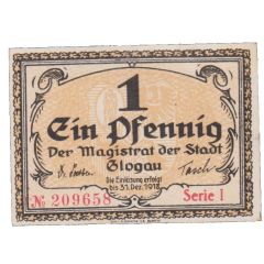 1 Pfennig orange waves underprint