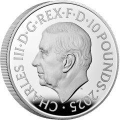 10 Pounds - Charles III John Lennon; Silver Proof