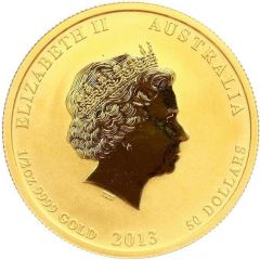 50 Dollars - Elizabeth II 4th Portrait - Year of the Snake - Gold Bullion Coin