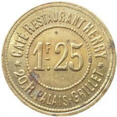 1,25 Francs - café restaurant Henry - Lyon [69]