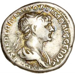 Denarius - Trajan P M TR P COS VI P P S P Q R, Felicitas