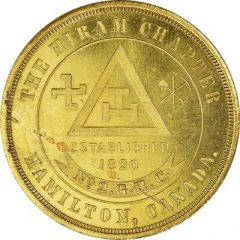 Masonic Penny - The Hiram Chapter No. 2 Hamilton, Ontario