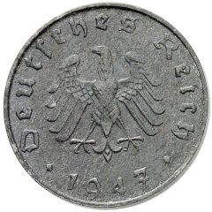 10 Reichspfennig Slavic seven - Allied Occupation - Pattern