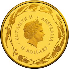15 Dollars - Elizabeth II 4th Portrait - Kangaroo - Gold Bullion Coin