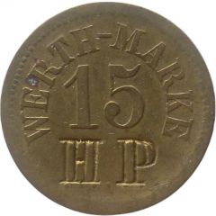15 Pfennig - Schmöckwitz Werth-Marke, Countermarked `HP`