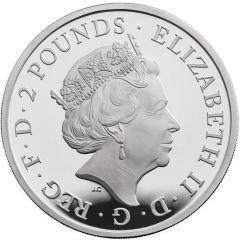 2 Pounds - Elizabeth II Red Dragon of Wales, Silver Proof