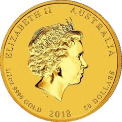 50 Dollars - Elizabeth II 4th Portrait - Year of the Dog - Gold Bullion Coin