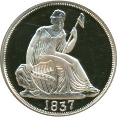 2 oz Silver America`s Legendary Coins - 1837 Liberty Seated Dime