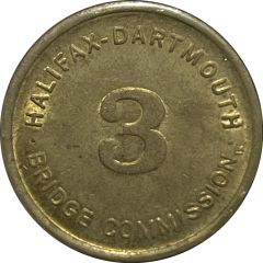 Toll Token - Halifax-Dartmouth Bridge Commission Class 3 vehicle, brass