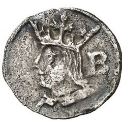 1/4 Groat - Ferdinand II rude portrait,B in reverse