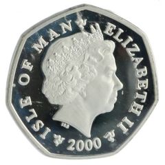 50 Pence - Elizabeth II Calf of Man Crucifix, Silver Proof
