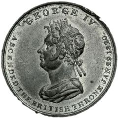 Medalet - George IV Coronation, J.G. Hancock, white metal