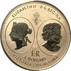 3 Dollars - Elizabeth II Queen Victoria 200th Anniversary