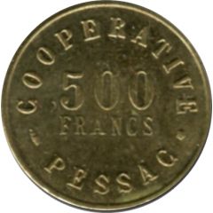 500 Francs Pessac Emergency Coinage