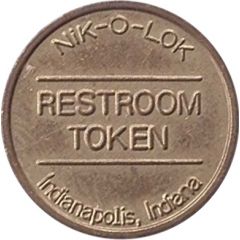 Restroom Token - Nik-O-Lok Indianapolis, Indiana