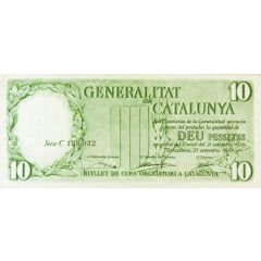10 Pesetas Generalitat de Catalunya