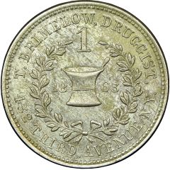 Civil War Merchant Token - T. Brimelow Druggist New York, NY