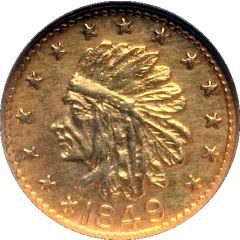 1 Dollar - California Territorial Gold Indian and Bear