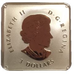 3 Dollars - Elizabeth II Maple Leaf Quartet - Lower left