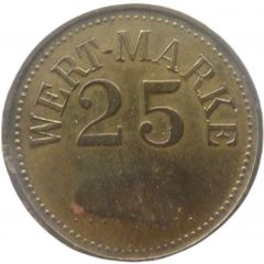 25 Pfennig Wert-Marke, Countermarked `V`
