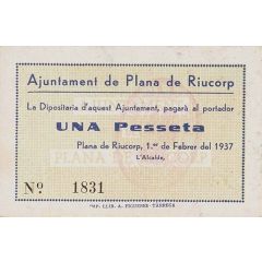 1 Peseta Plana de Riucorp