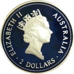 2 Dollars - Elizabeth II 3rd Portrait - Australian Kookaburra