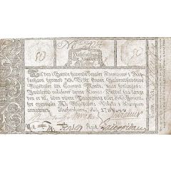 50 Rigsdaler Courant Blue paper, with anti-counterfeit text
