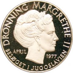 Medal - Queen Magrethe II Visit to Yugoslavia 1977