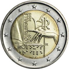 2 Euros Louis Braille