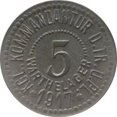 5 Pfennig - Warthelager KGL. Kommandantur D. Tr. Ü. PL.