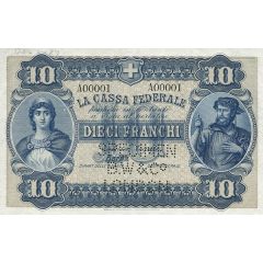 10 Francs - Federal Treasury Italian text