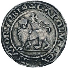 Groschen - Roman Senate Charles I of Anjou, lily