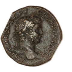 Sestertius - Geta, Septimius Severus, and Caracalla PONTIF TR P II COS II S C