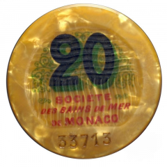 20 francs - Casino de Monte-Carlo