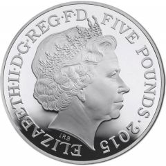 5 Pounds - Elizabeth II Battle of Waterloo, Silver Piedfort
