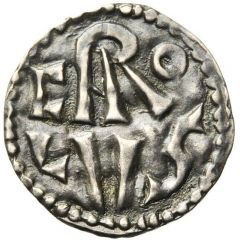 Denier - Charlemagne Dorestad mint, francisca below