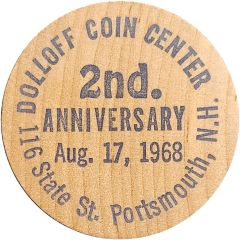 Advertising Token - Dolloff Coin Center Portsmouth, New Hampshire