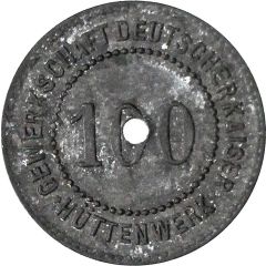 100 Pfennigs - Hamborn Gewerkschaft Deutscher Kaiser Hüttenwerk