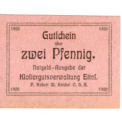 2 Pfennig Klostergutsverwaltung Ettal