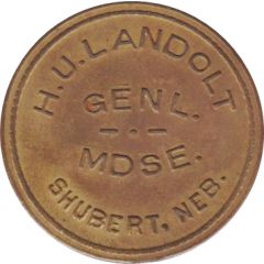 1 Dollar - H. U. Landolt General Merchandise Shubert, Nebraska