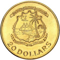 20 Dollars William V. S. Tubman, gold .900
