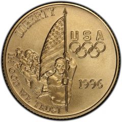 5 Dollars XXVI Olympiad Flag Bearer