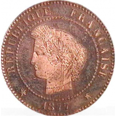 2 centimes Cérès Essai de Barre