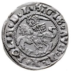 1/2 Groat półgrosz) - Sigismund II August (1st eagle, titles on knight side
