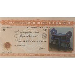 350 Lire Cassa di Risparmio di Trento e Rovereto - Succursale di Cavalese